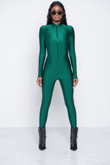 Hunter Green Zip Me Up Jumpsuit