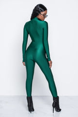 Hunter Green Zip Me Up Jumpsuit