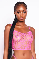 Pink Lacey Cami Top