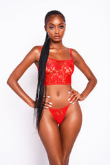 Cherry Red Lacey Cami Top