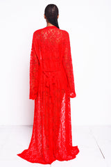 Cherry Red Lacey Kimono