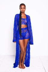 Royal Blue Lacey Kimono