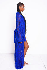 Royal Blue Lacey Kimono