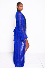 Royal Blue Lacey Kimono