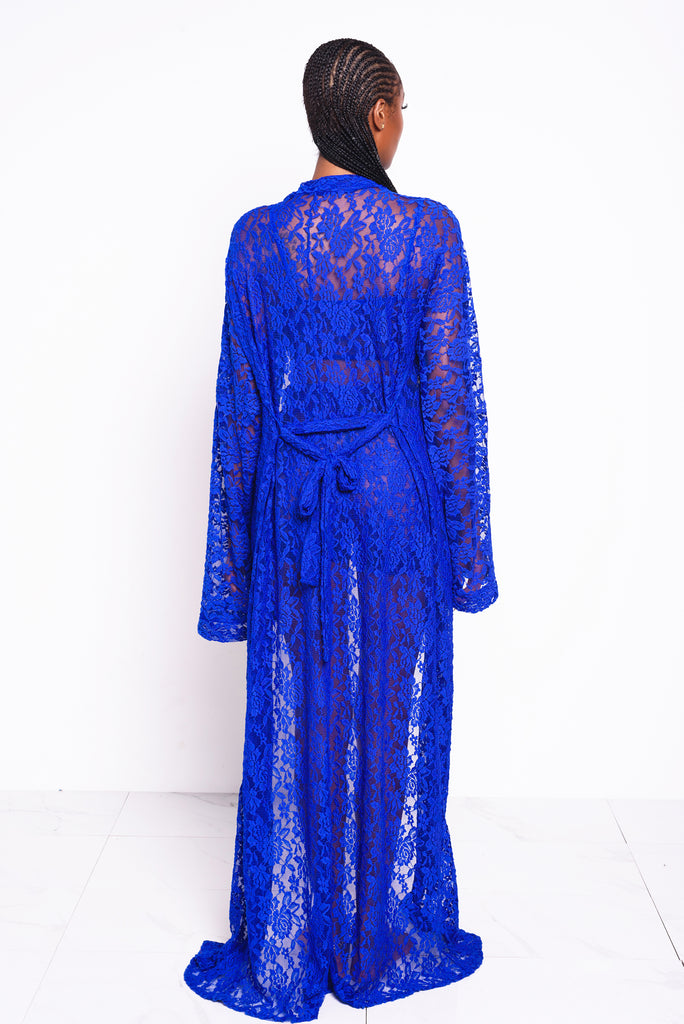 Royal Blue Lacey Kimono