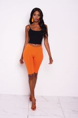 Neon Orange Biker Shorts