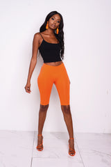 Neon Orange Biker Shorts