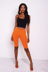 Neon Orange Biker Shorts