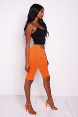 Neon Orange Biker Shorts