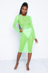 Electric Green Mesh Dress