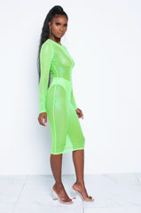 Electric Green Mesh Dress