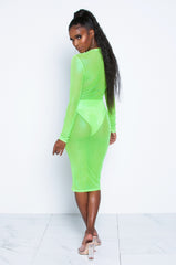 Electric Green Mesh Dress