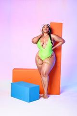 Lime Green Gia Garter Belt One Piece